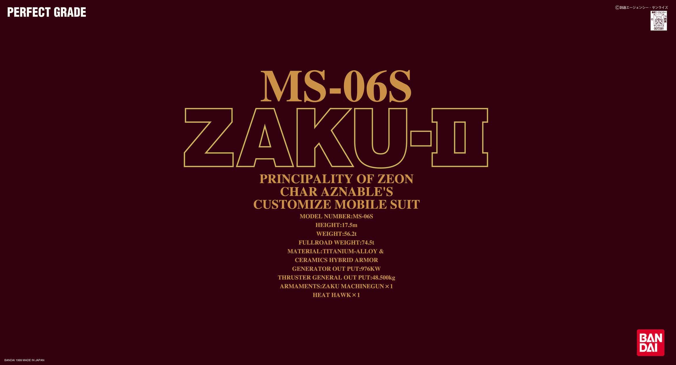 PG Ms-06s Chars Zaku II